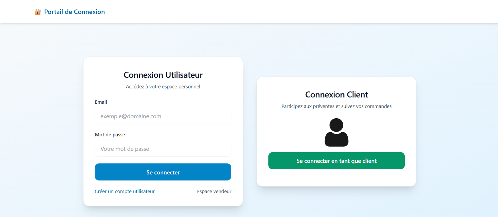 Interface Gestionnaire